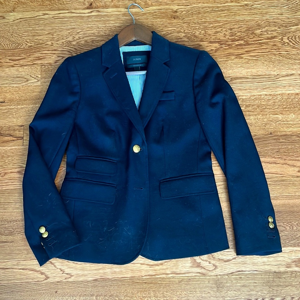 J crew navy schoolboy blazer